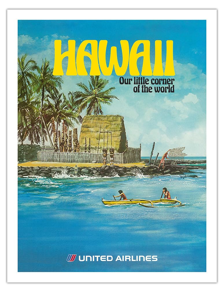 UnitedAirlines ユナイテッド航空ハワイアン ビンテージポスター ユナイテッド航空 ハワイ ビンテージ ポスター オリジナル Tiki